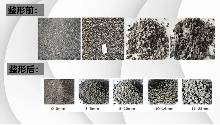 成型前的RAP料和成型后的料对比图 成型前的RAP料和成型后的料对比图